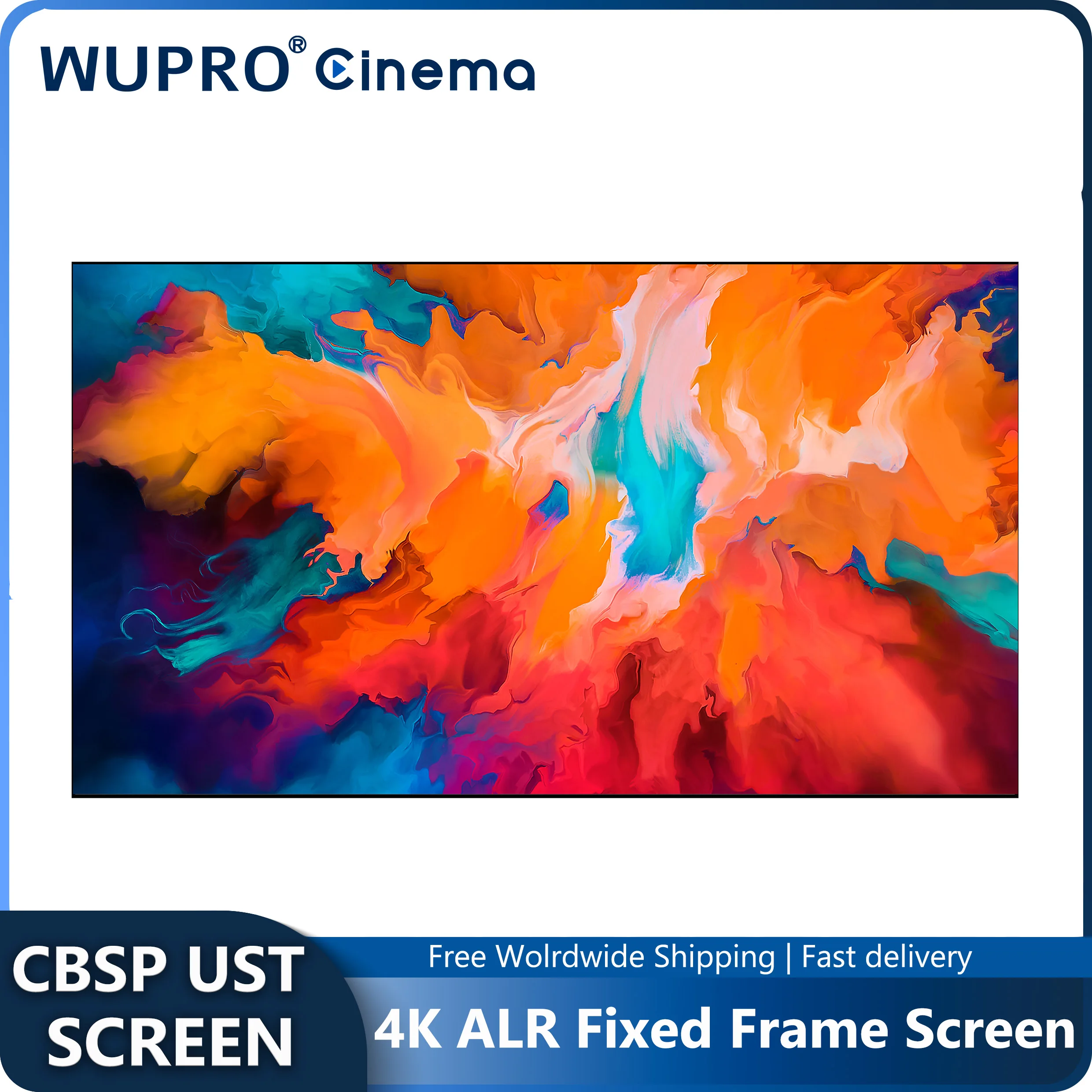 Ультратонкий проекционный экран Wupro с неподвижной рамкой высокого качества 4K UHD