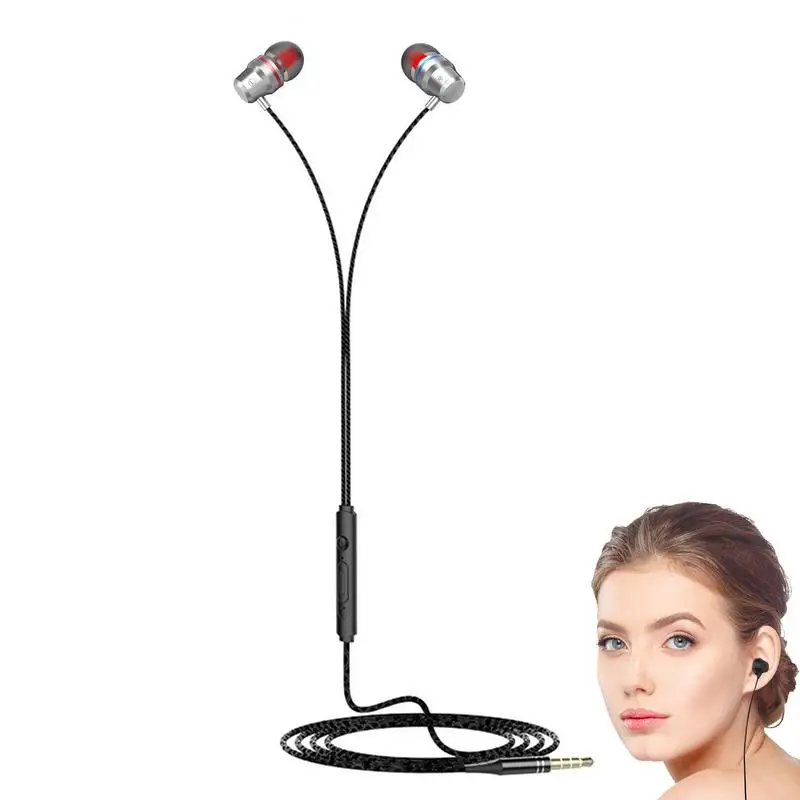 

In-ear Earbud Headphones With Mic Wired Earbuds 3.5mm Headphones With Heavy Bass Volume Control Earphones For Smartphone