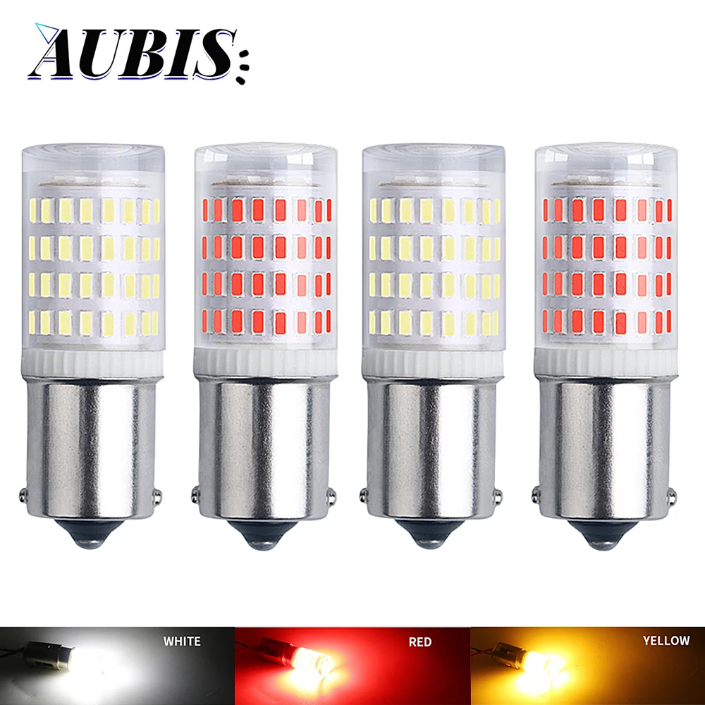 

2X Housing Glass 1156 1157 BA15S BAY15D P21/5W Led Canbus Bulb Waterproof Lamp For Car Turn Signal Light 12V White Red Yellow