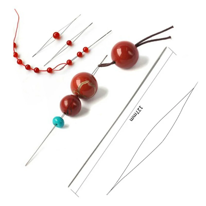 

Аксессуары для бус, иглы для бисероплетения, булавки, открытые изогнутые иглы, инструменты для ювелирных изделий, принадлежности для ожерел...