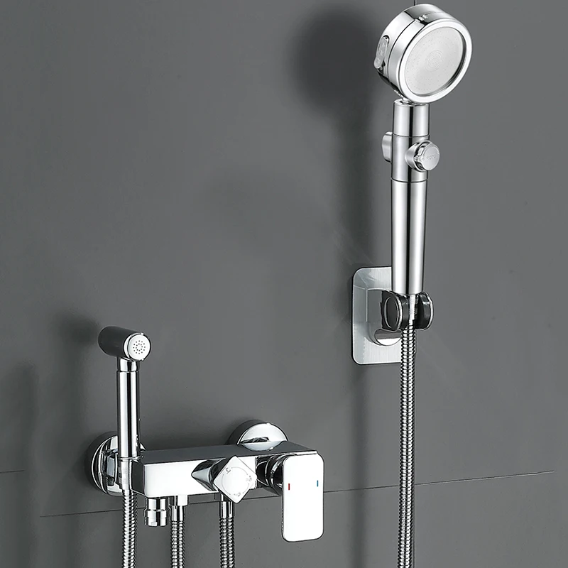 

Head Rainfall Bathroom Shower Set Mixer Faucets Hygienic Hand Shower Set Water Heater Holder Ducha Chuveiro Home Improvement