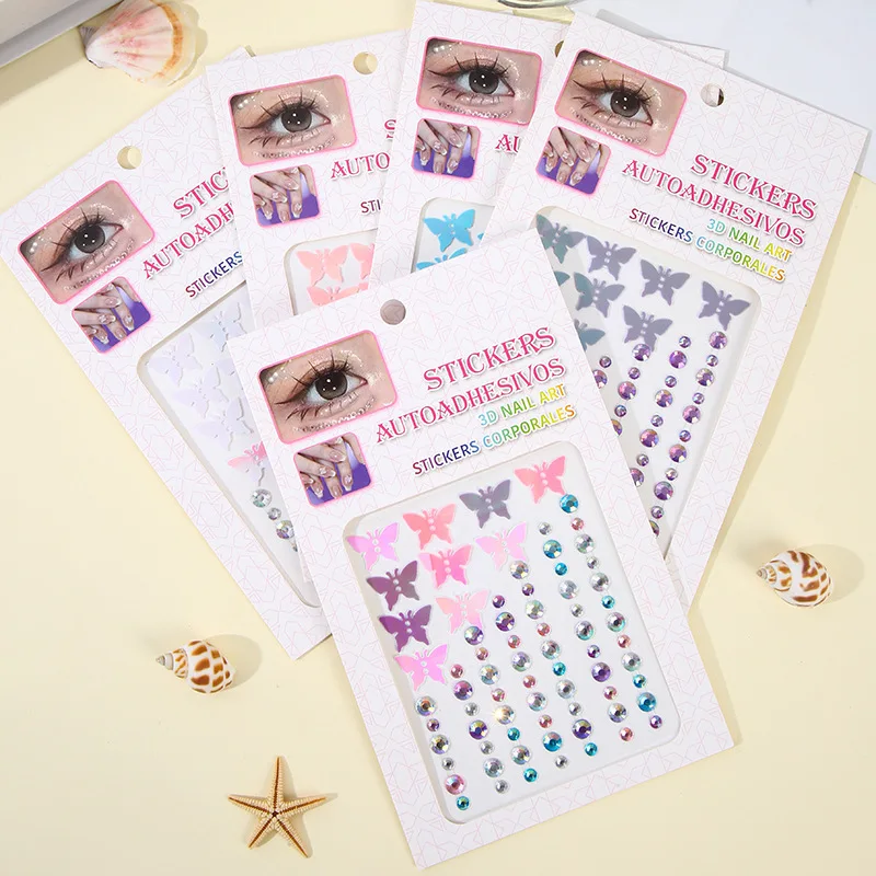 Алмазные наклейки с изображением бабочки украшения для глаз жемчужные детей