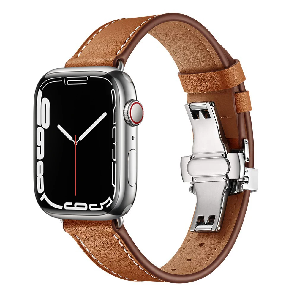 Genuine Leather strap for Apple watch band 45mm 41mm 44mm 40mm 42mm 38mm belt Accessories bracelet iWatch Seires 7 6 se 5 4 3