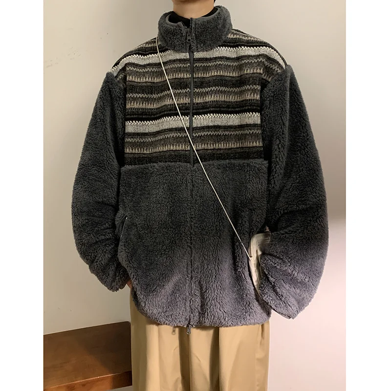 Winter Jacket Men Warm Fashion Retro Thicken Lamb Hair Jackets Mens Streetwear Korean Loose Thick Short Coat Men Clothes M-3XL