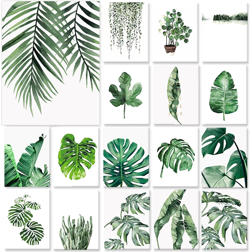 

Promotional 5D Art Diamond Painting Green Leaf Full Rhinestone Inlaid Cross Stitch Kit Craft Plant Scenery DIY Home Decor Gift