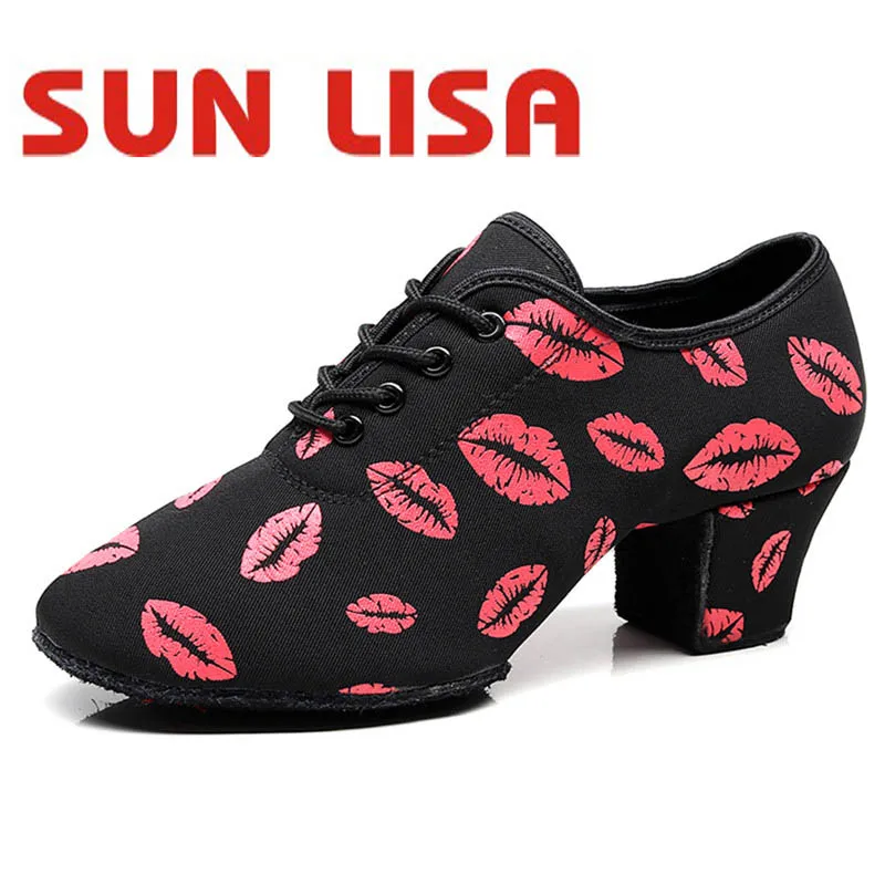 

SUN LISA Women's Latin Dance Shoes Tango Salsa Modern Ballroom Dance Shoes for Girls Ladies Indoor & Outdoor Oxford Sneakers