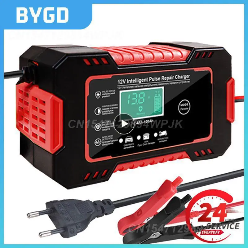 

1~4PCS Lead-acid Storage Charge Repair Type Portable Motorcycle Car Battery Charger Charger Car Accessories Smart Universal