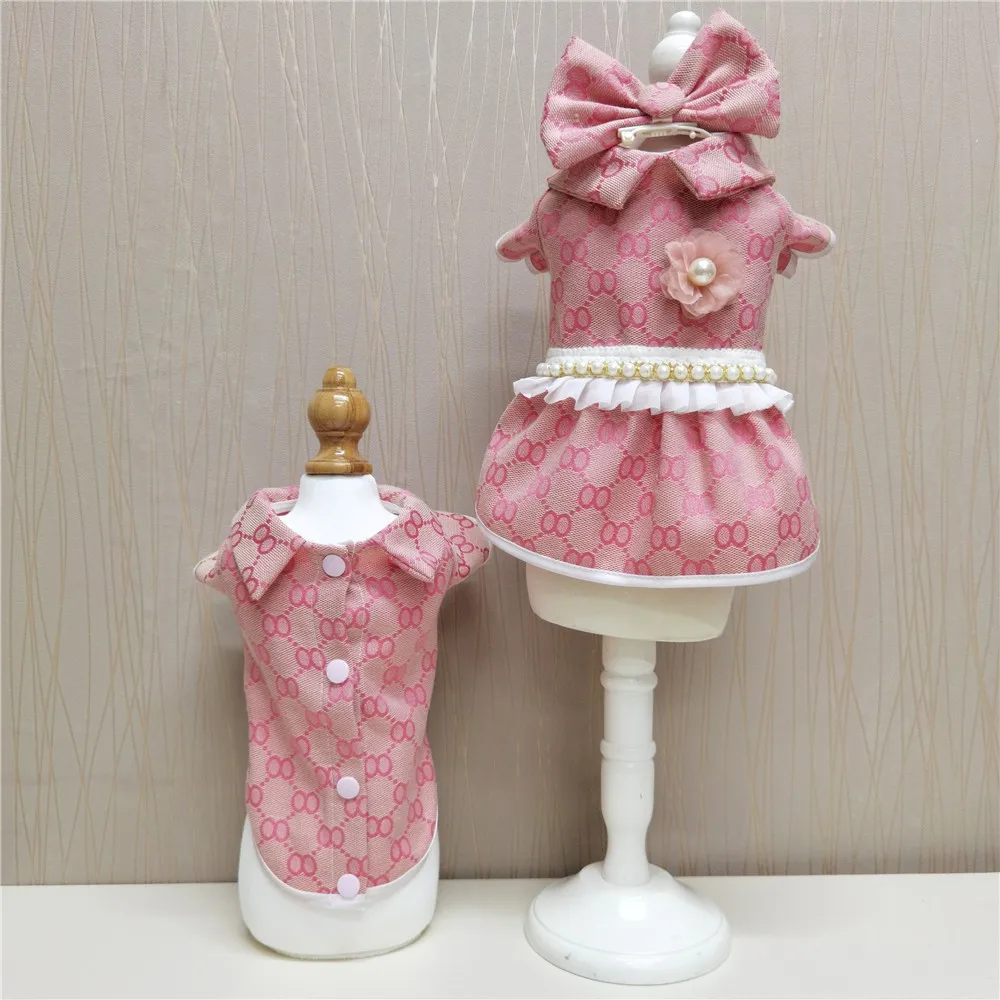 

Cute Popular Pet Cotton Luxury Suit Dress Waistcoat Shirt Clothes Fit Teddy Bichon Bull Corgi Cat Clothes for Spring and Summer