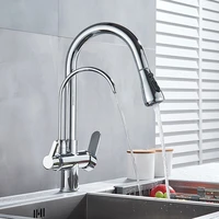 waterfilter taps kitchen faucets dual handle deck mounted mixer tap 360 degree rotation water purification feature crane
