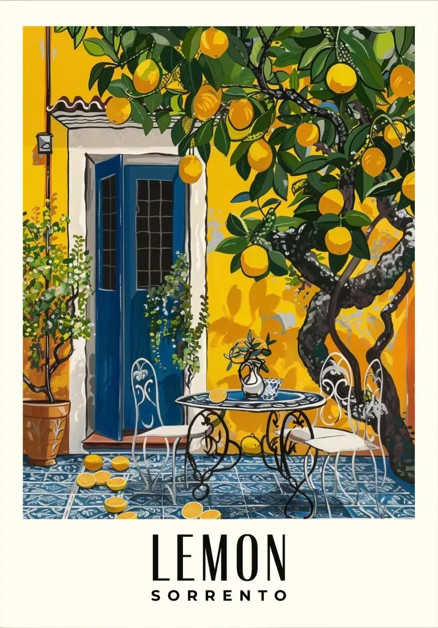 

Лимонный Постер, Печать на холсте