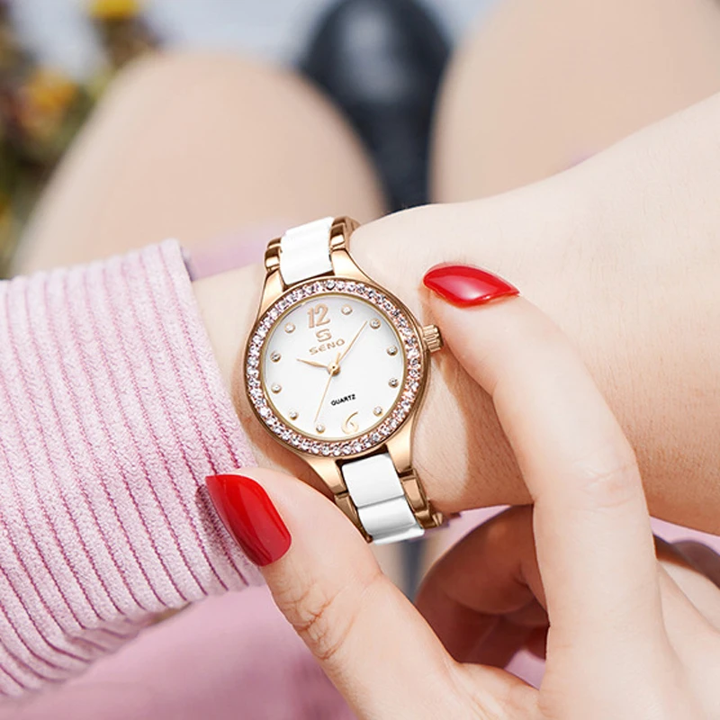 2023 New Ceramics Watch For Women Luxury Brand Waterproof Rose Gold Elegant Ladies Wrist Watches Relogio Feminino