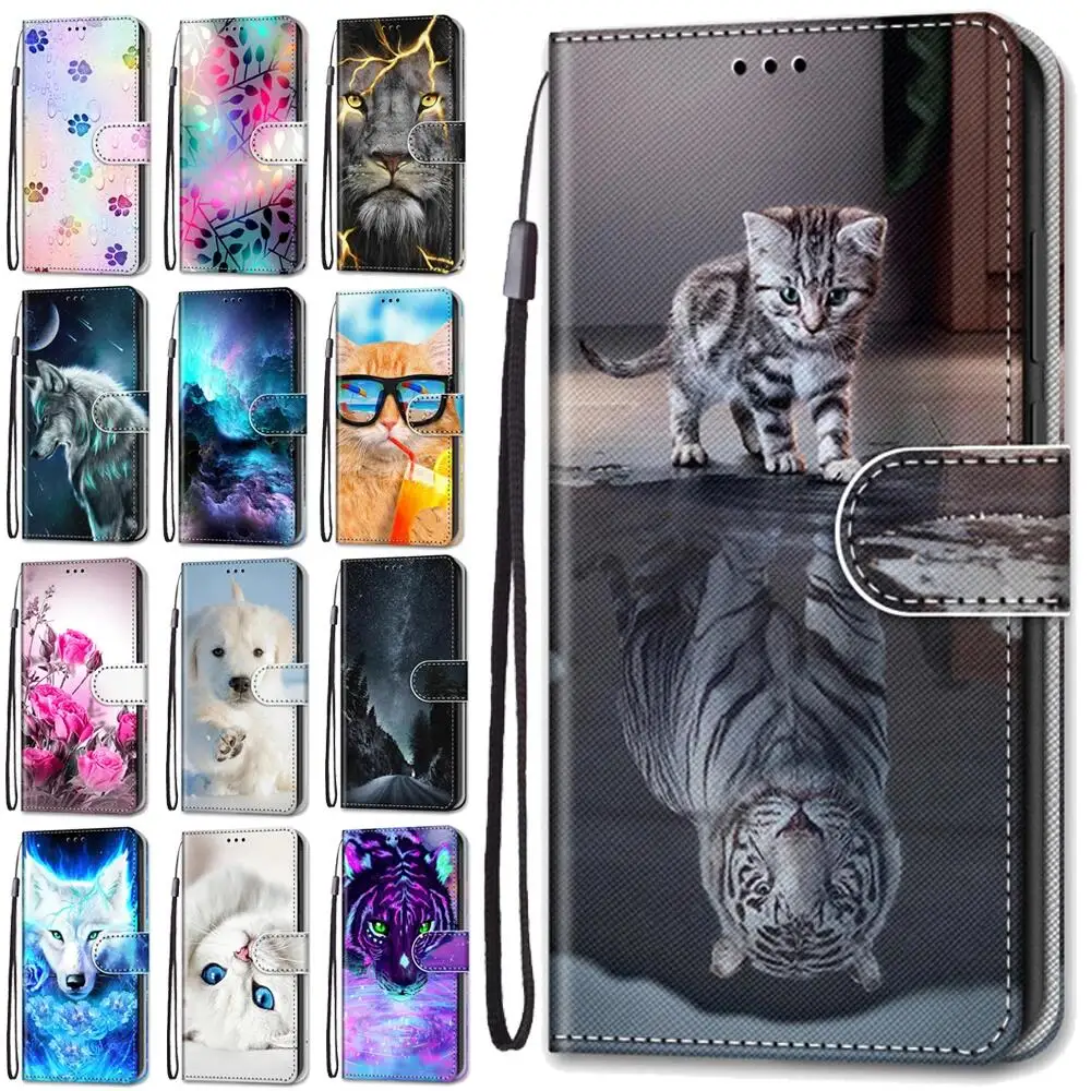 

Case For Oppo A36 A76 A96 4G Phone Case Leather Flip Silicone Wallet Cover For Oppo K10 4G Fundas Coque For Realme 9i Book Cases