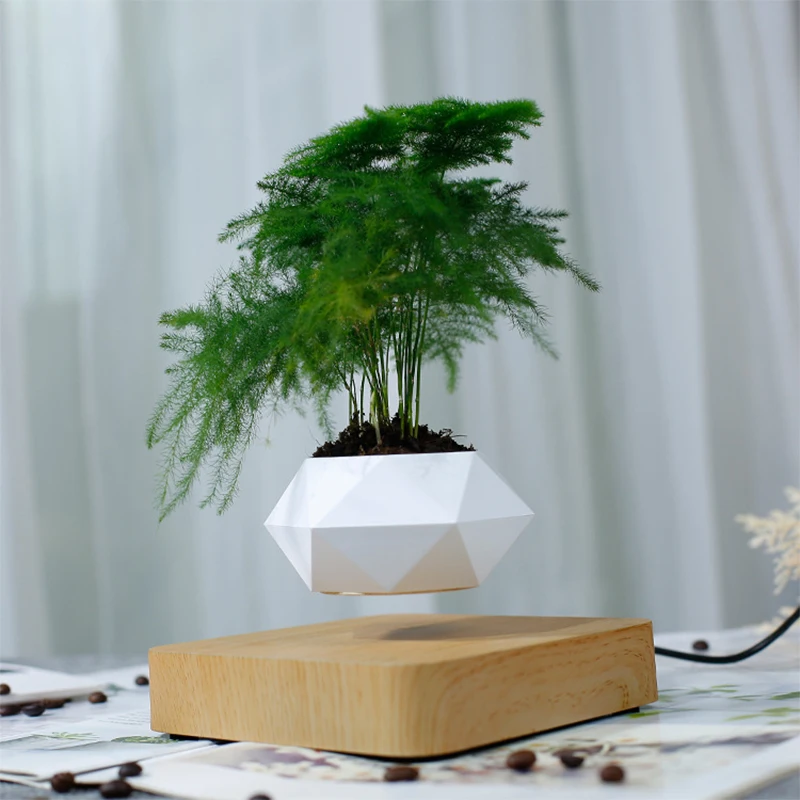 

Levitating Air Bonsai Pot Rotation Flower Pots Planter Magnetic Levitation Suspension Floating Pot Home Desk Decor Potted Plant