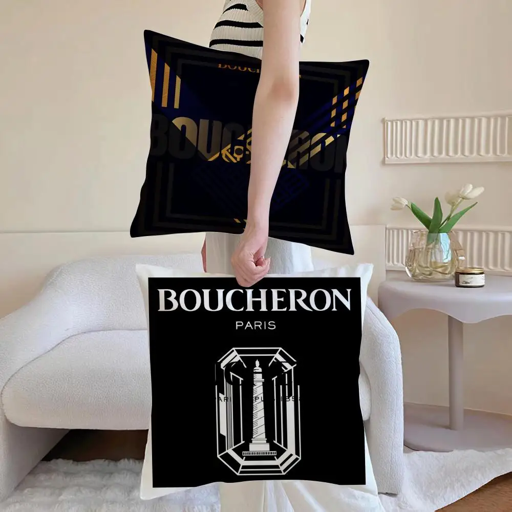 Фото Брендовый чехол для подушки Boucheron Jwelry, противопыльная наволочка, невидимая молния, шелковистый короткий плюшевый чехол для диванной подушки №2