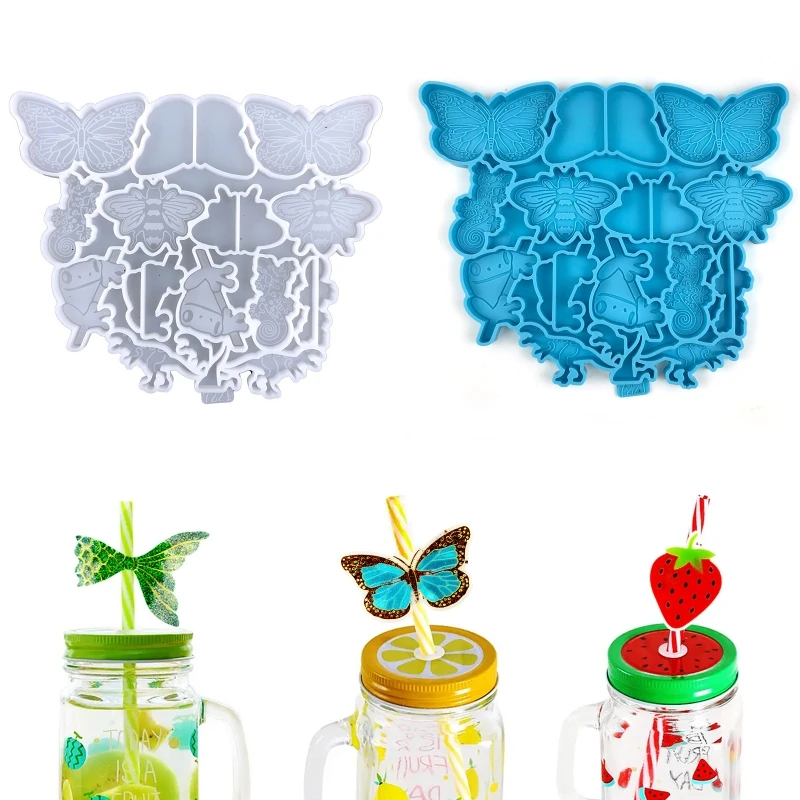 

Christmas Straw Topper Combination Mold for DIY Crafts Straw Decorations Making T8DE
