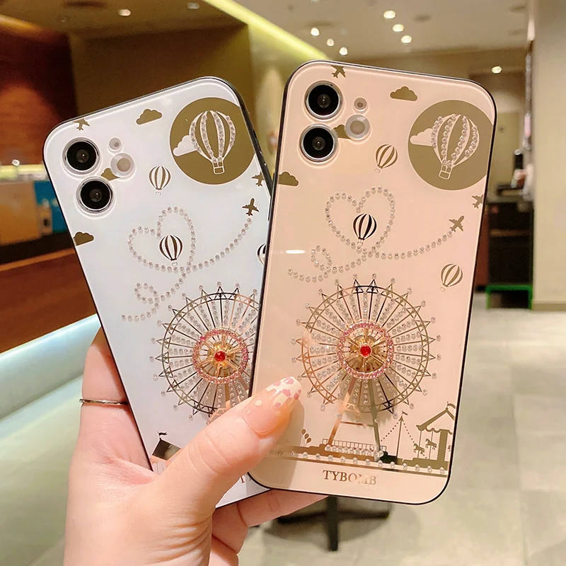 

Four Leaf Flower For iPhone 13 12 11 Pro Max Ferris Wheel Phone Case For iPhone 12 13 Pro Max Case Protective Shell Phone Case