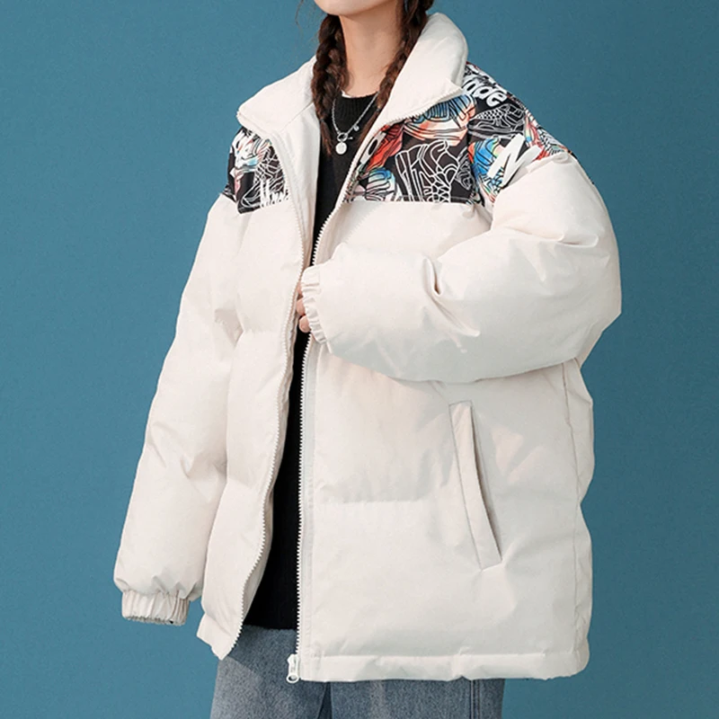 2022 Women's Winter Jacket Casual Loose Parkas Female Patchwork Winter Coats Teen Girls
