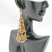 moroccan wedding jewelry bridal earrings moon shaped pendant earrings with rhinestone earrings for women women gifts
