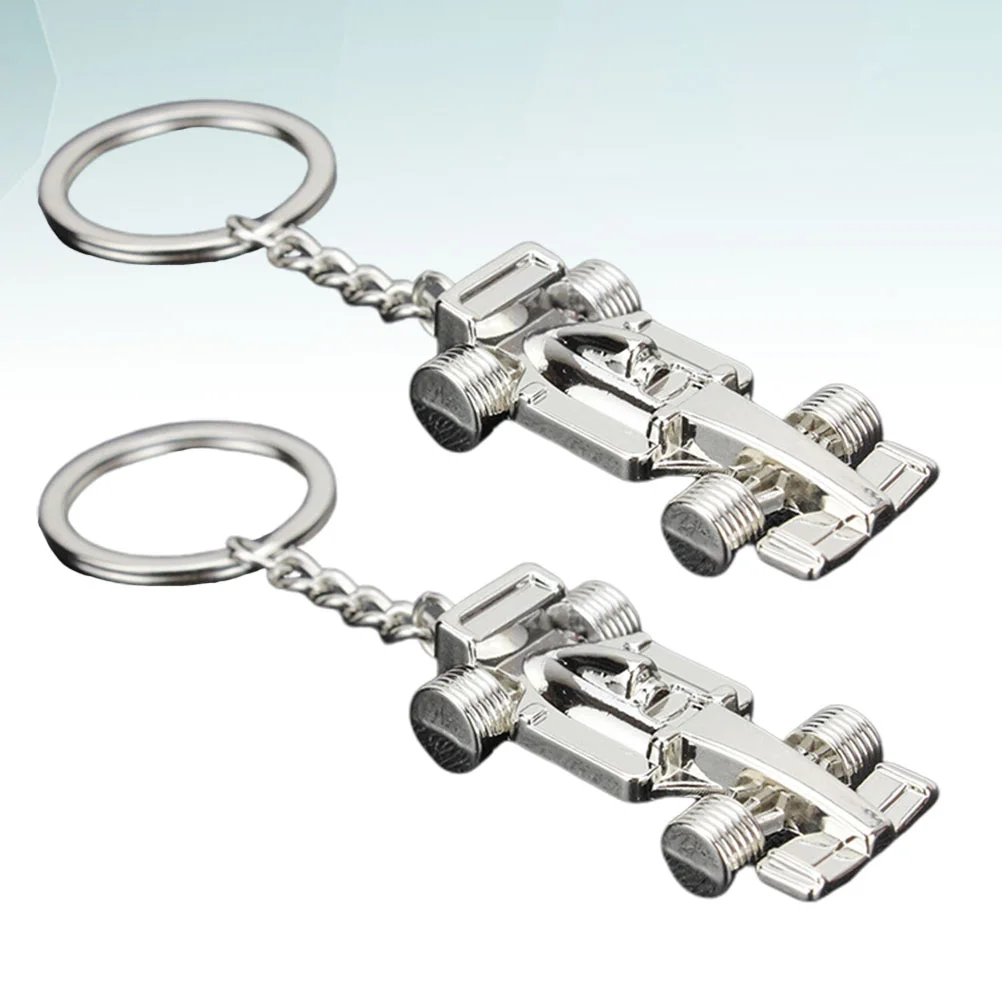 

2pcs Keychains Alloy Mini Racing Car Chic Gift Key Decoration Key Holder Key Ring for Men
