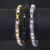 hip hop shining cz iced out cubic zirconia bracelet tennis chain bracelets for women men rhinestone bracelet fashion jewelry