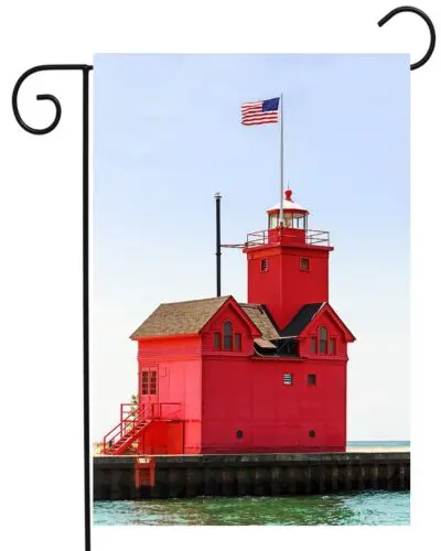 Голландия MI Big Red Light House Садовый флаг высшего качества двусторонний