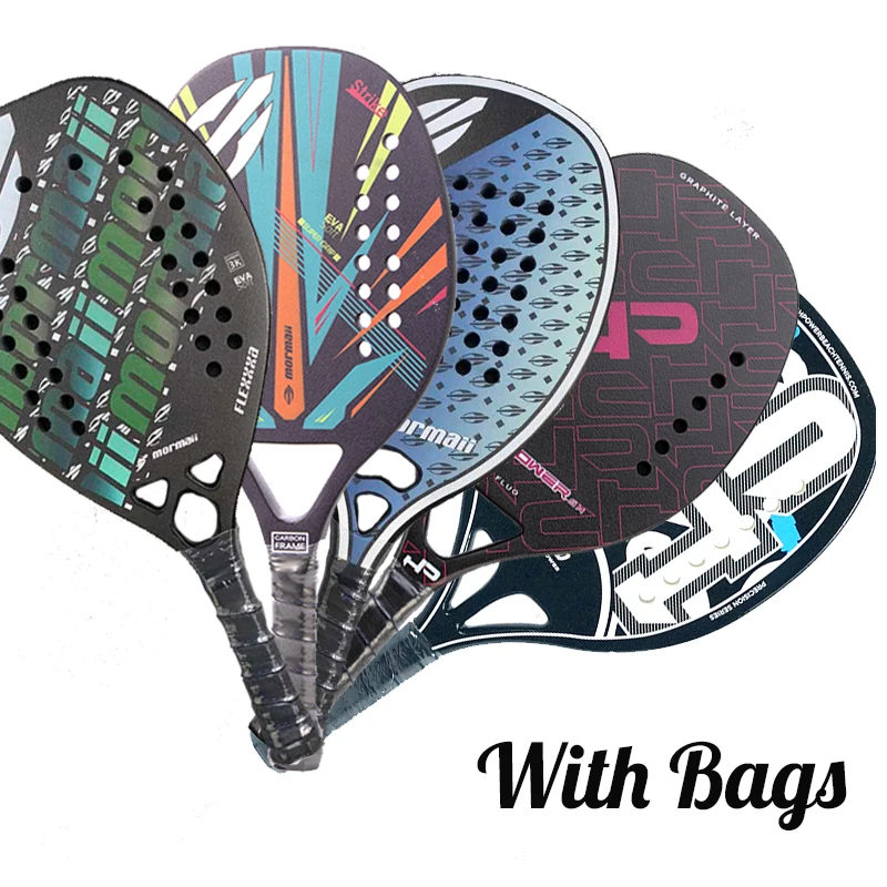 Real Carbono Raquetes Mormaii Beach Tennis Professional Beach Tennis Racket EVA Soft Various Models With Optional Bag