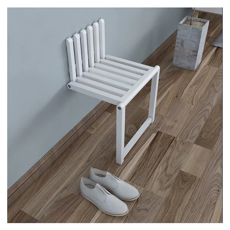 Настенные складные сиденья для душа, деревянный стул для обуви, скрытый стул для балкона, гостиной, ванной комнаты, стул для ног