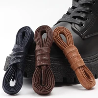 1 pair flat shoelaces waxed cotton 0 8cm width waterproof shoe laces unisex boots casual sneakers shoelace leather laces shoes