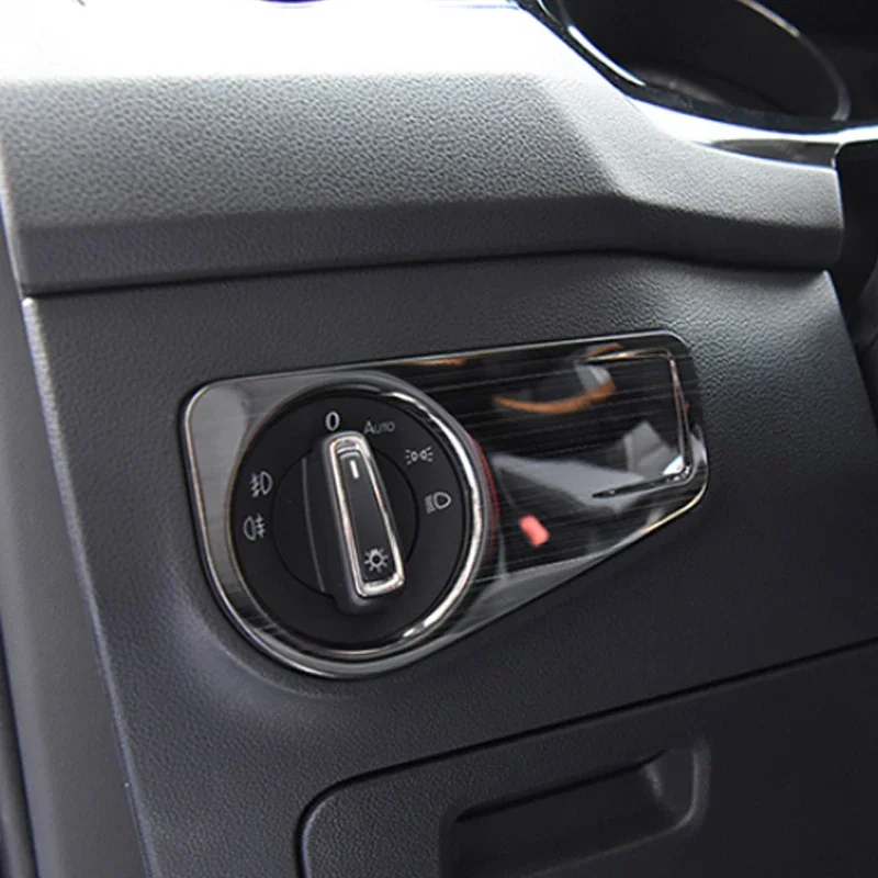 

Декоративная крышка управления фарами, внутренняя рамка, нашивка для Volkswagen VW Tiguan 2017 2018, GE, автомобильные аксессуары