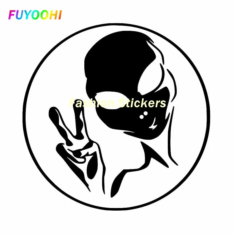 

FUYOOHI Exterior/Protection Fashion Stickers Creative UFO Alien Car Sticker PVC Fashion Auto Sunscreen Decorative Decal