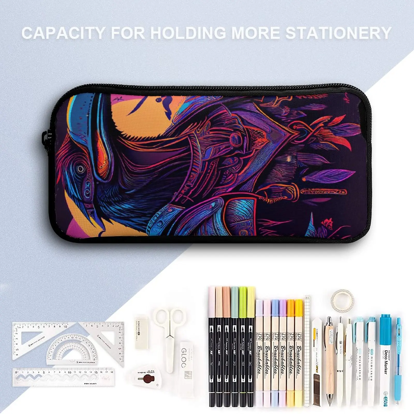 Уютная зубная паста Synthwave с вороном черепом рассекающим демонов 15 дюймов набор 3 в