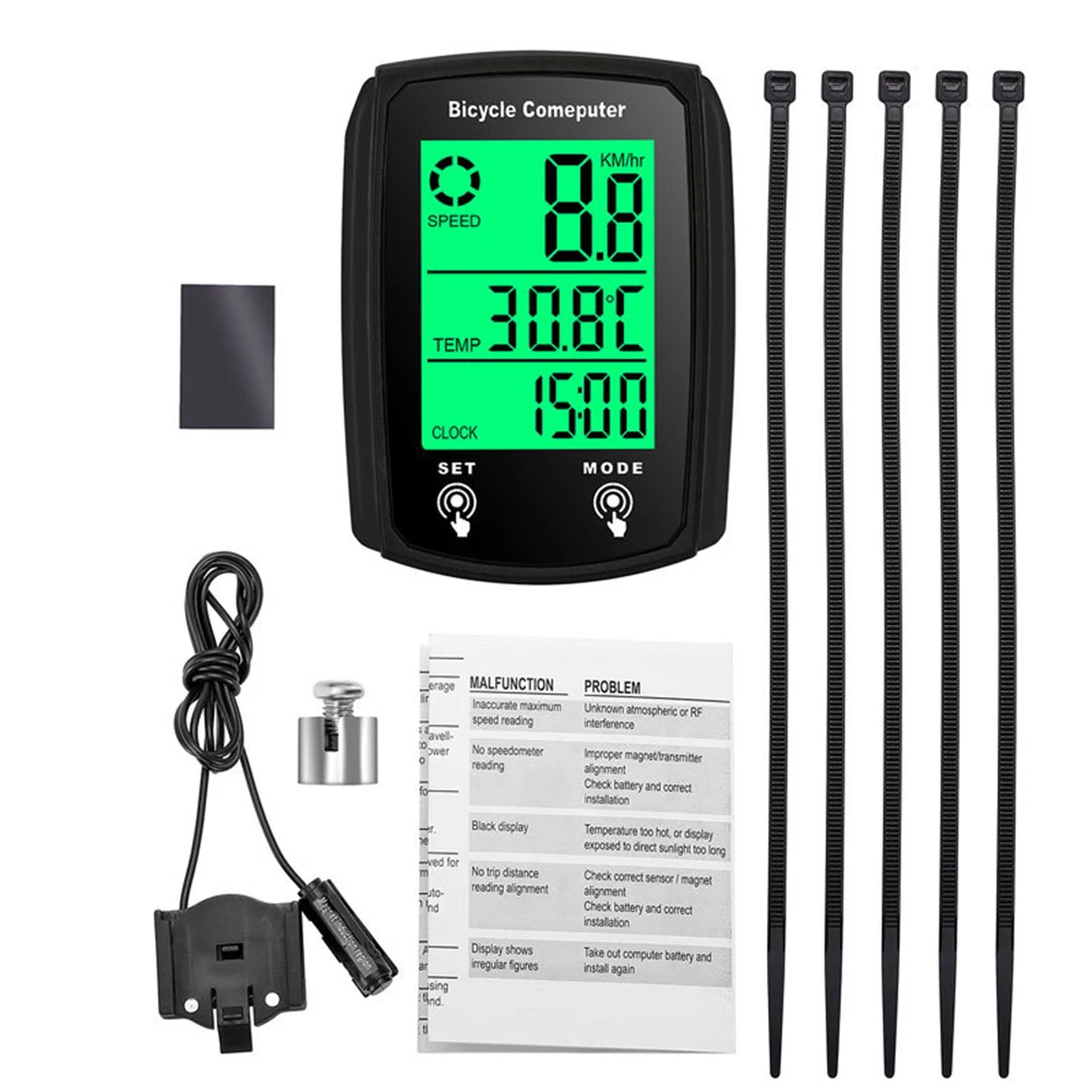 

1pc Bicycle LCD Computer Wired Speedometer 1pc Bicycle LCD Computer Wired Speedometer Odometer Stopwatch Speedometer Watch Bicyc