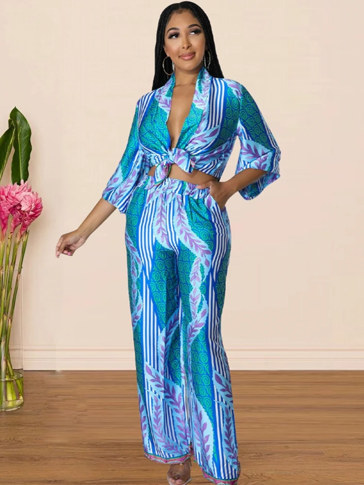 

Женские комплекты из 2 предметов, комплекты из двух предметов с цветочным принтом, топ и брюки, костюмы, одежда, лето-осень 2022