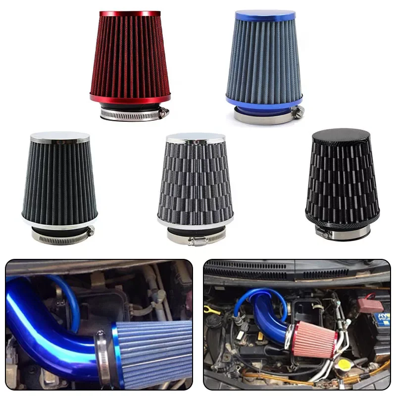 

Full Set 3" 76mm Car Cold Air Intake System Turbo Induction Pipe Tube Kit With Air Filter Cone High Flow Performace Racing