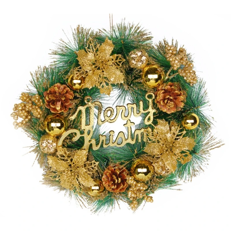 

Праздничные украшения для входной двери, Рождественское украшение, настенный висячий венок для входной двери, крыльца, окна, стены, фермерский венок