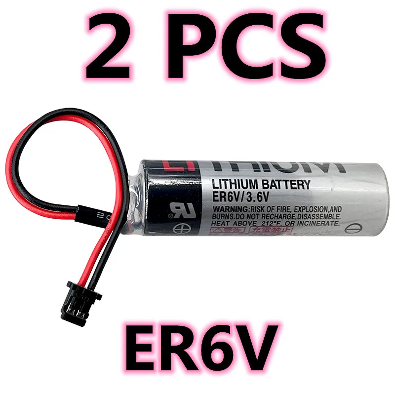 2 упаковки, оригинальный новый для TOSHIBA ER6V ER6VC119A, 3,6 В, 2000 мАч, ПЛК-аккумулятор с черным разъемом