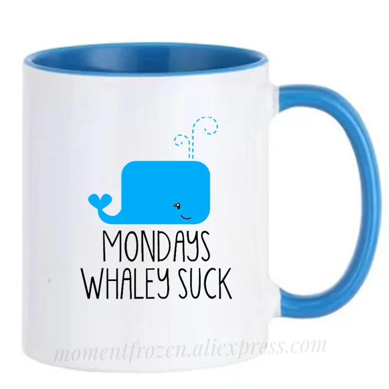 

I Hate Monday Funny Whale Mugs Tea Coffee Cups Creative Milk Drinkware Personality Morph Coffeeware Home Decor Birthday Gifts