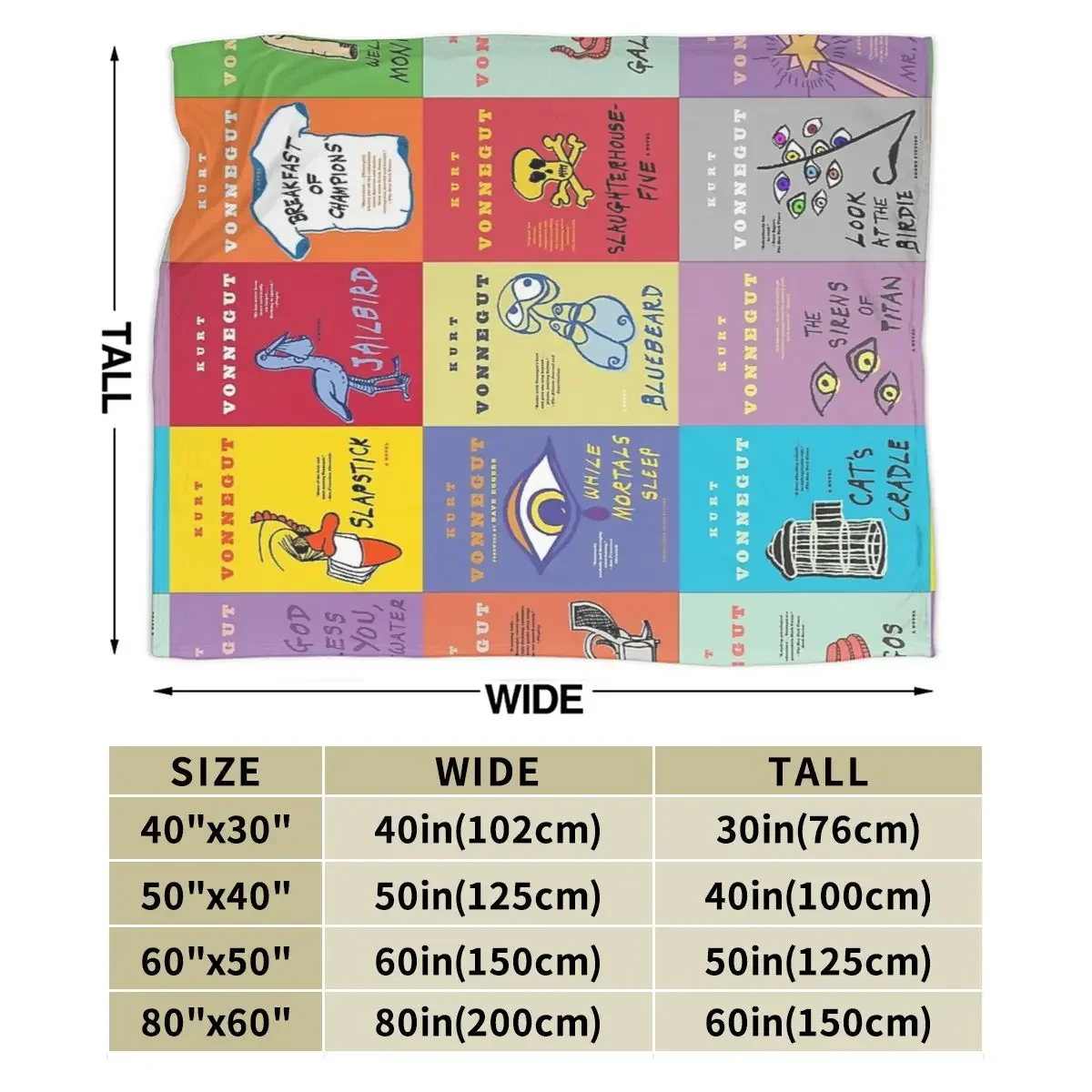Фланелевое одеяло покрывало с рисунком Курта Воннегута мягкое постельное белье