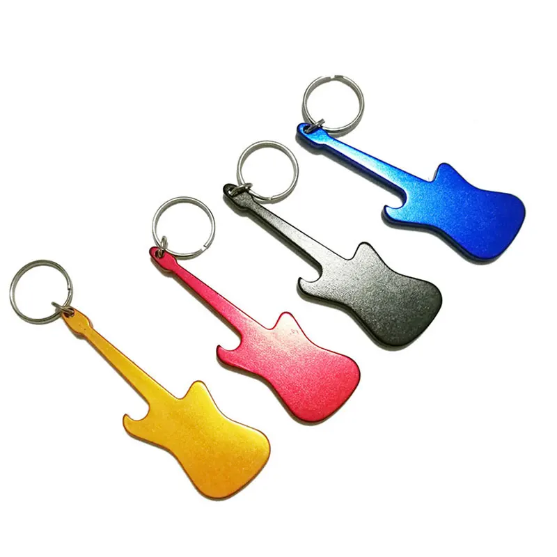 40pcs Guitar Bottle Opener Keychain Beer Opener Keyring Aluminum Alloy Keyring Openers