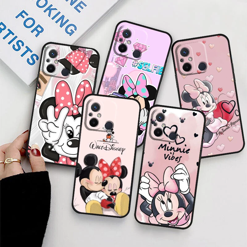 

Disney Pink Minnie Mickey For Xiaomi Redmi 12C 11 A1 Plus 10 10X 9T 9C 9C 8 7 6 4G 5G Silicone TPU Soft Black Phone Case Fundas