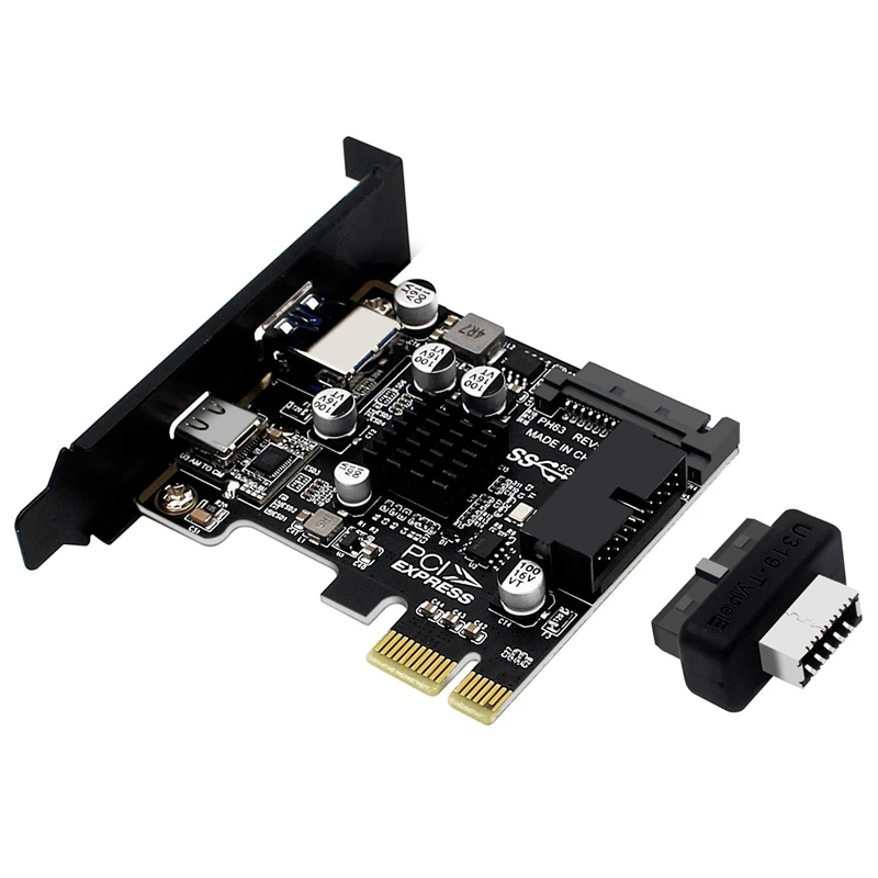 

PCIE To USB 3.0 Expansion Card USB C Controller 5Gbps High-Speed Riser Card With SATA 15PIN Power Interface Adapter Card