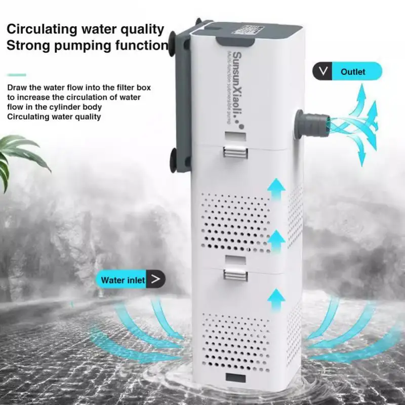 SUNSUN 3 в 1 фильтр для аквариума мини-фильтр аквариумный кислородный погружной