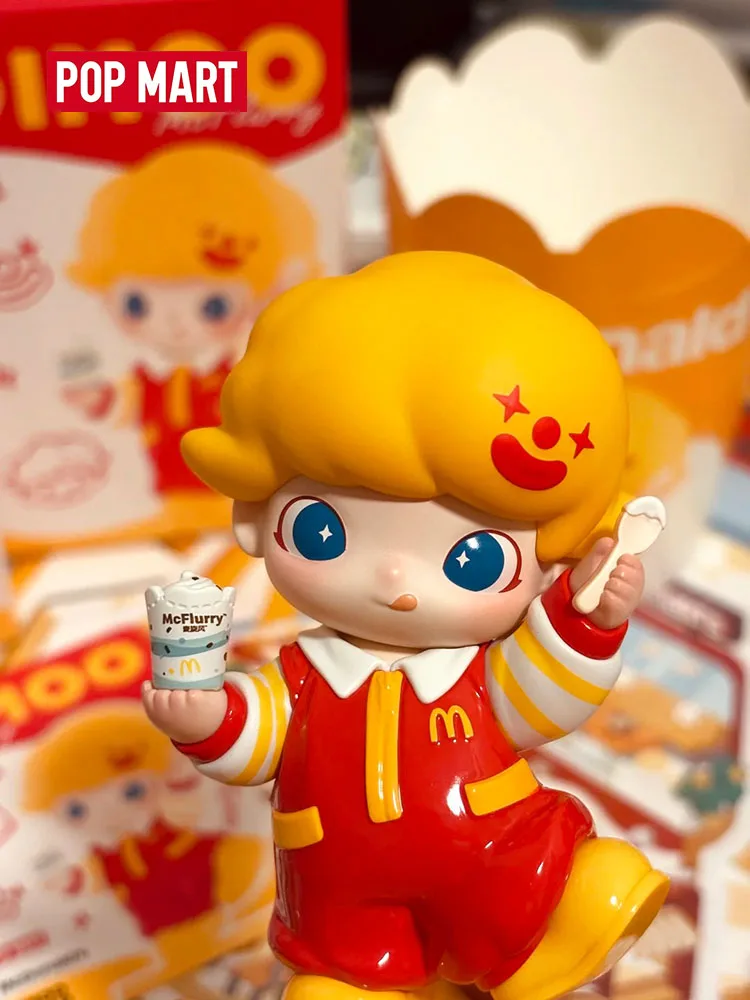 Фото Коллекционная фигурка Pop Mart X McDonalds Dimoo McFlurry McCafe в тематике Cherry Blossom, декор для рабочего стола, для коллекционеров аниме №2