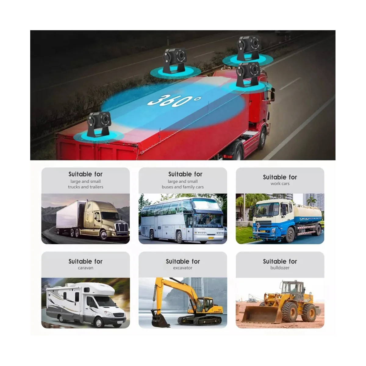 PZ612-2AHD-BSD 120 градусов Автомобильный AHD 1080P 2 мегапикселя 7-дюймовый передний и задний