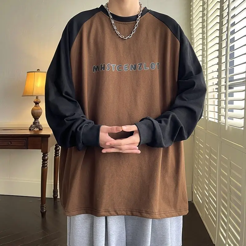 Женская футболка с длинным рукавом и круглым вырезом свободного покроя