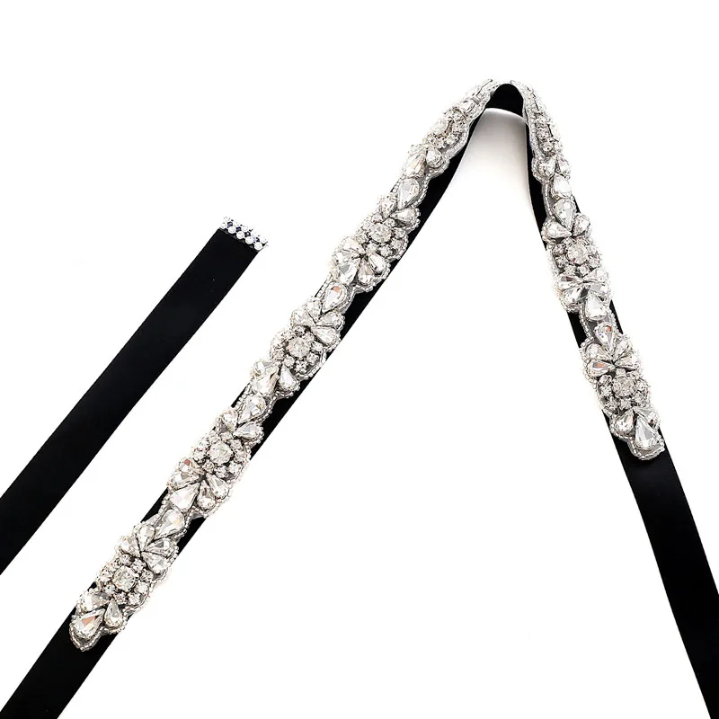 JLZXSY Thin Crystal Belt Rhinestone Bridal Sash for Bride Gown Wedding Dresses Accessories (Silver Gold Rose Gold) | Аксессуары для