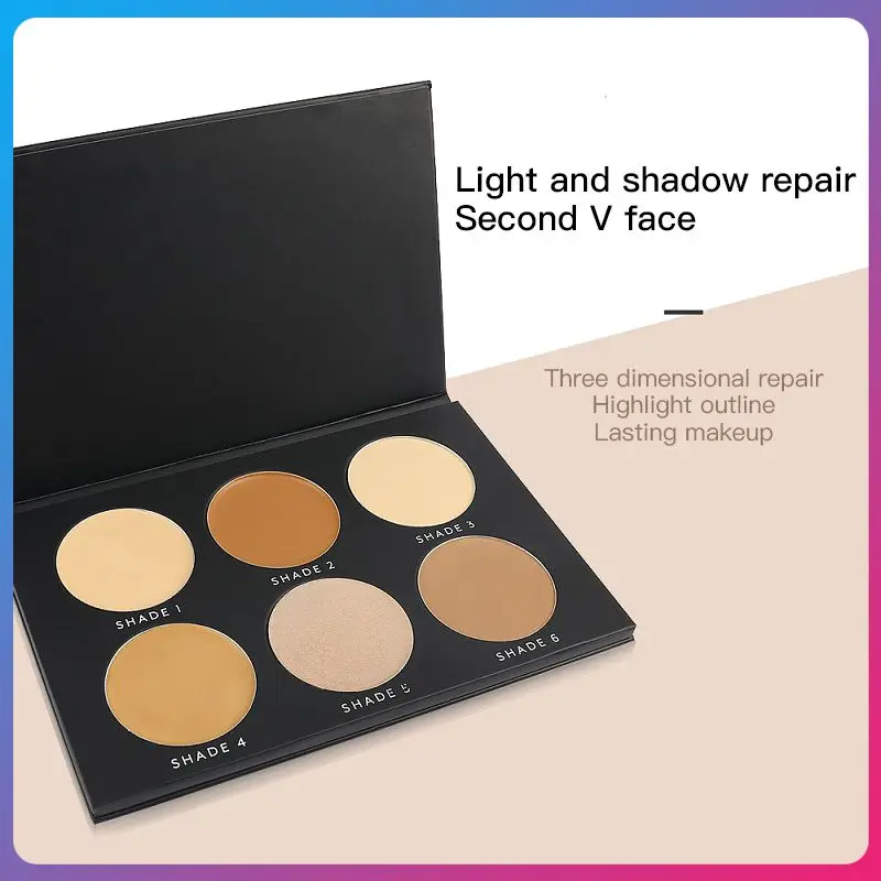 

ISMINEE 6 Color Face Makeup Highlight Palette Facail Contour Repair Highlighter Glitter High Gloss Powder Illuminator Cosmetics