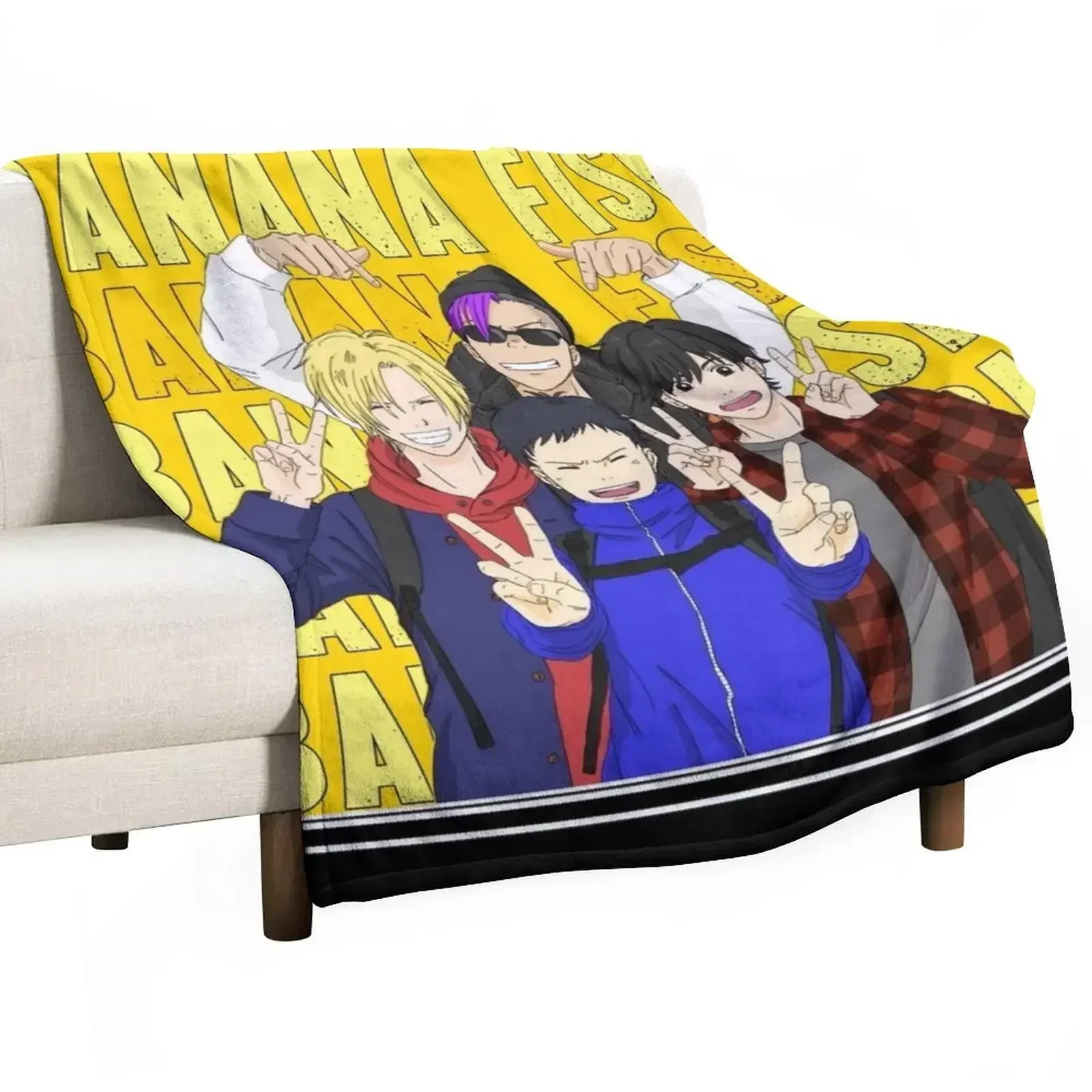 Одеяло Banana Fish Gang забавный подарок теплые зимние одеяла для пикника Retros