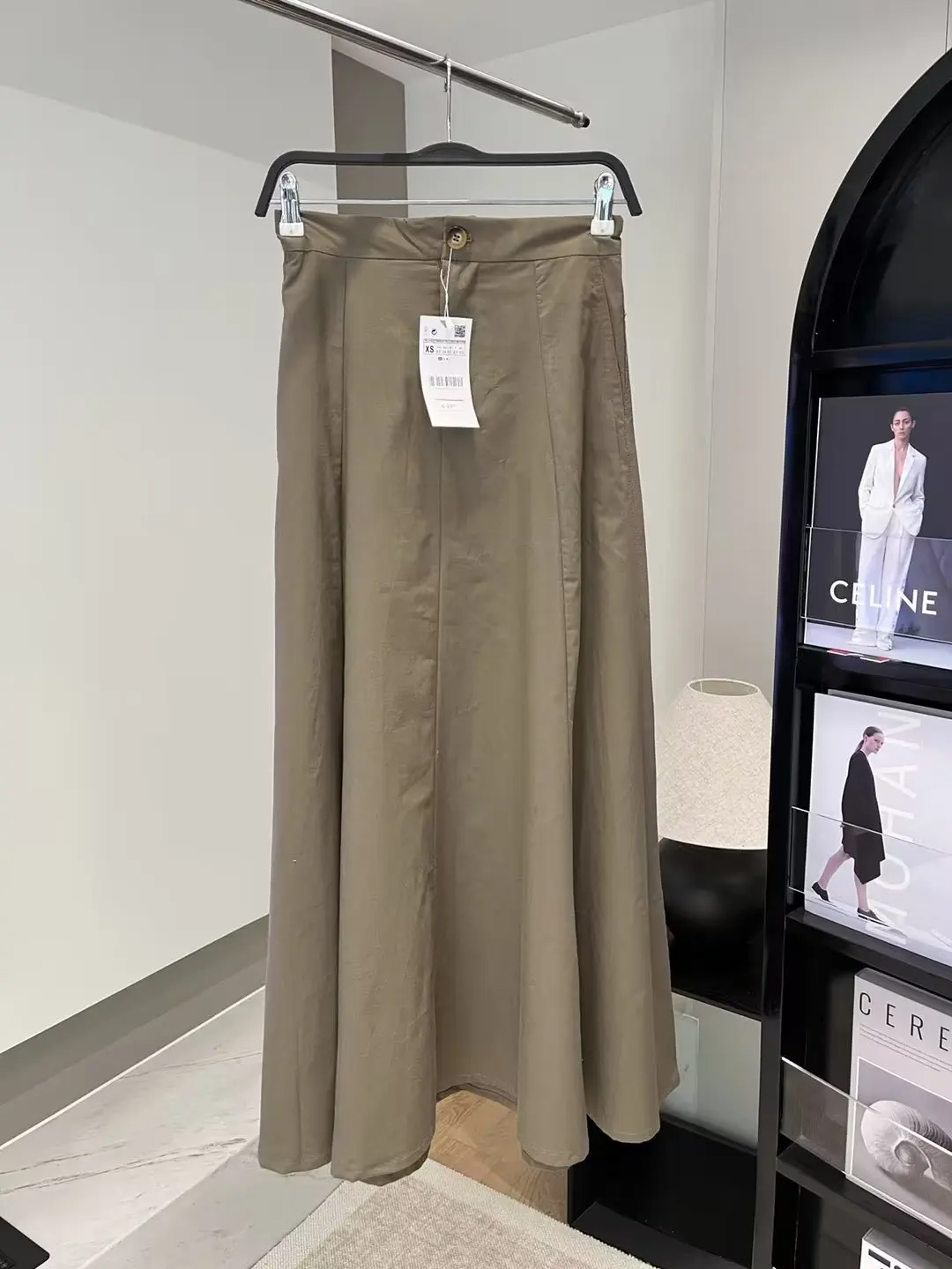 

Women 2023 New Chic Fashion Summer Flax Blending Midi Skirt Vintage High Waist Zipper Button Female Skirts Mujer