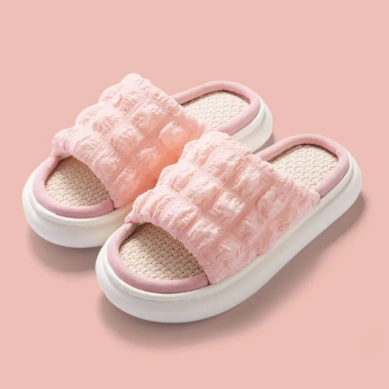 JIANBUDAN outdoor comfortable soft slippers women Indoor Flat EVA Thick sole Slides summer sandals home shoes Non-slip slippers